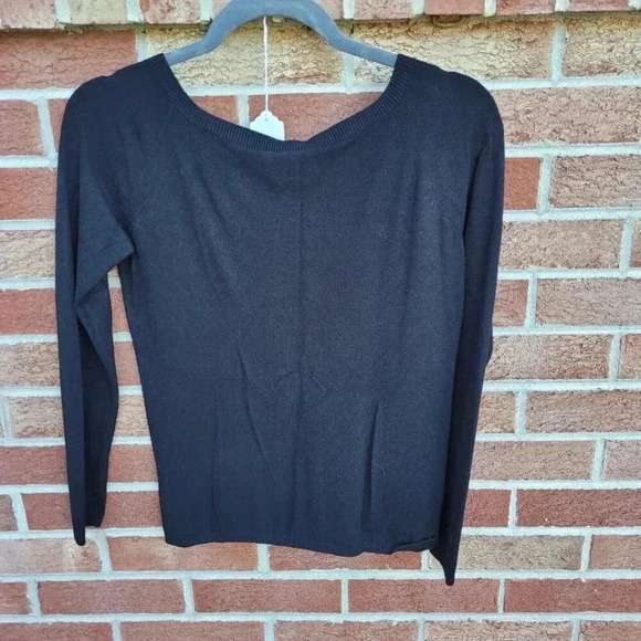 Vintage Talbots Sweater Women's Size Small Black Made in USA of Italian Yarn - Picture 2 of 7